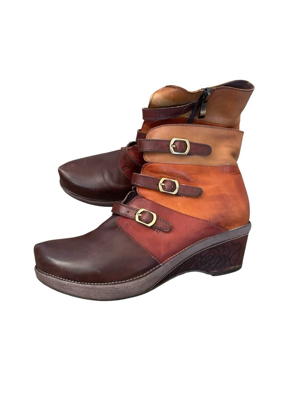 L’Artiste Boots Bohani Boho Brown color block Leather Bootie EU 40/ US 9